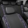 imageCAR PASS Leather Diamond Bling Car Seat Cover 2 Front Interior Sets Waterproof Universal Shining Glitter Crystal Sparkle Fit for 95 Automotive Truck SUV Cute Women Girl Black Silver RhinestoneViolet Diamond