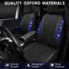 imageCAR PASS Leather Diamond Bling Car Seat Cover 2 Front Interior Sets Waterproof Universal Shining Glitter Crystal Sparkle Fit for 95 Automotive Truck SUV Cute Women Girl Black Silver RhinestoneBlue Oxford