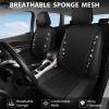 imageCAR PASS Leather Diamond Bling Car Seat Cover 2 Front Interior Sets Waterproof Universal Shining Glitter Crystal Sparkle Fit for 95 Automotive Truck SUV Cute Women Girl Black Silver RhinestoneBlack Mesh