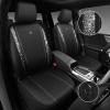 imageCAR PASS Leather Diamond Bling Car Seat Cover 2 Front Interior Sets Waterproof Universal Shining Glitter Crystal Sparkle Fit for 95 Automotive Truck SUV Cute Women Girl Black Silver RhinestoneSilver Oxford