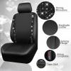 imageCAR PASS Leather Diamond Bling Car Seat Cover 2 Front Interior Sets Waterproof Universal Shining Glitter Crystal Sparkle Fit for 95 Automotive Truck SUV Cute Women Girl Black Silver RhinestoneBlack Eight Seats