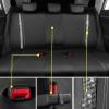imageCAR PASS Leather Diamond Bling Car Seat Cover 2 Front Interior Sets Waterproof Universal Shining Glitter Crystal Sparkle Fit for 95 Automotive Truck SUV Cute Women Girl Black Silver RhinestoneSilver Rear