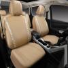 imageCAR PASS Leather Diamond Bling Car Seat Cover 2 Front Interior Sets Waterproof Universal Shining Glitter Crystal Sparkle Fit for 95 Automotive Truck SUV Cute Women Girl Black Silver RhinestoneBeige