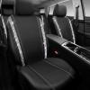 imageCAR PASS Leather Diamond Bling Car Seat Cover 2 Front Interior Sets Waterproof Universal Shining Glitter Crystal Sparkle Fit for 95 Automotive Truck SUV Cute Women Girl Black Silver RhinestoneSilver 8 Seats