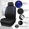 imageCAR PASS Leather Diamond Bling Car Seat Cover 2 Front Interior Sets Waterproof Universal Shining Glitter Crystal Sparkle Fit for 95 Automotive Truck SUV Cute Women Girl Black Silver RhinestoneBlue Oxford