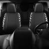 imageCAR PASS Leather Diamond Bling Car Seat Cover 2 Front Interior Sets Waterproof Universal Shining Glitter Crystal Sparkle Fit for 95 Automotive Truck SUV Cute Women Girl Black Silver RhinestoneCow Diamond