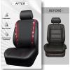 imageCAR PASS Leather Diamond Bling Car Seat Cover 2 Front Interior Sets Waterproof Universal Shining Glitter Crystal Sparkle Fit for 95 Automotive Truck SUV Cute Women Girl Black Silver RhinestoneRed