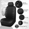 imageCAR PASS Leather Diamond Bling Car Seat Cover 2 Front Interior Sets Waterproof Universal Shining Glitter Crystal Sparkle Fit for 95 Automotive Truck SUV Cute Women Girl Black Silver RhinestoneBlack Mesh