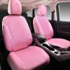 imageCAR PASS Leather Diamond Bling Car Seat Cover 2 Front Interior Sets Waterproof Universal Shining Glitter Crystal Sparkle Fit for 95 Automotive Truck SUV Cute Women Girl Black Silver RhinestonePink leather