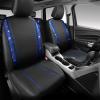 imageCAR PASS Leather Diamond Bling Car Seat Cover 2 Front Interior Sets Waterproof Universal Shining Glitter Crystal Sparkle Fit for 95 Automotive Truck SUV Cute Women Girl Black Silver RhinestoneBlue Diamond