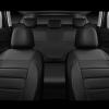 imageCAR PASS Leather Seat Covers Full Set Universal Water Resistant 3D Foam Back Support Luxury Comfort Automotive 5 Seat Covers All Season Fit for SUVSedanVan Airbag Compatible ElegancePure BlackAll Black