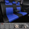 imageCAR PASS Leather Seat Covers Full Set Universal Water Resistant 3D Foam Back Support Luxury Comfort Automotive 5 Seat Covers All Season Fit for SUVSedanVan Airbag Compatible ElegancePure BlackBlack and Blue