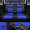 imageCAR PASS Leather Seat Covers Full Set Universal Water Resistant 3D Foam Back Support Luxury Comfort Automotive 5 Seat Covers All Season Fit for SUVSedanVan Airbag Compatible ElegancePure BlackBlack and Blue