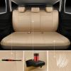 imageCAR PASS Leather Seat Covers Full Set Universal Water Resistant 3D Foam Back Support Luxury Comfort Automotive 5 Seat Covers All Season Fit for SUVSedanVan Airbag Compatible ElegancePure BlackAll Beige