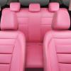 imageCAR PASS Leather Seat Covers Full Set Universal Water Resistant 3D Foam Back Support Luxury Comfort Automotive 5 Seat Covers All Season Fit for SUVSedanVan Airbag Compatible ElegancePure BlackAll Pink