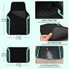 imageCAR PASS Leather Steering Wheel Cover and Waterproof Car Floor MatsMicrofiber Universal Car Combo Fit for 95 SedanSUVCars14515inch Sporty AntiSlip Safety Comfortable DesignCarbon Fiber BlackBlackMint