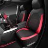 imageCAR PASS Leather Steering Wheel Cover and Waterproof Car Floor MatsMicrofiber Universal Car Combo Fit for 95 SedanSUVCars14515inch Sporty AntiSlip Safety Comfortable DesignCarbon Fiber BlackRed