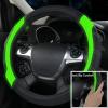 imageCAR PASS Leather Steering Wheel Cover and Waterproof Car Floor MatsMicrofiber Universal Car Combo Fit for 95 SedanSUVCars14515inch Sporty AntiSlip Safety Comfortable DesignCarbon Fiber BlackBlackFluorescence Green