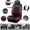 imageCAR PASS Leather Steering Wheel Cover and Waterproof Car Floor MatsMicrofiber Universal Car Combo Fit for 95 SedanSUVCars14515inch Sporty AntiSlip Safety Comfortable DesignCarbon Fiber BlackRed