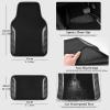 imageCAR PASS Leather Steering Wheel Cover and Waterproof Car Floor MatsMicrofiber Universal Car Combo Fit for 95 SedanSUVCars14515inch Sporty AntiSlip Safety Comfortable DesignCarbon Fiber BlackCarbon Fiber Black