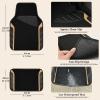 imageCAR PASS Leather Steering Wheel Cover and Waterproof Car Floor MatsMicrofiber Universal Car Combo Fit for 95 SedanSUVCars14515inch Sporty AntiSlip Safety Comfortable DesignCarbon Fiber BlackBlackBeige