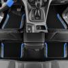 imageCAR PASS Leather Steering Wheel Cover and Waterproof Car Floor MatsMicrofiber Universal Car Combo Fit for 95 SedanSUVCars14515inch Sporty AntiSlip Safety Comfortable DesignCarbon Fiber BlackBlackBlue