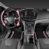 imageCAR PASS Leather Steering Wheel Cover and Waterproof Car Floor MatsMicrofiber Universal Car Combo Fit for 95 SedanSUVCars14515inch Sporty AntiSlip Safety Comfortable DesignCarbon Fiber BlackBlackPink