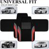 imageCAR PASS Leather Waterproof Sporty Car Floor Mats CarpetUniversal Automotive Floor Mat Fit for Sedans Cars Mid Trucks Vans SUV Set of 4 Black and GrayRed