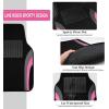 imageCAR PASS Leather Waterproof Sporty Car Floor Mats CarpetUniversal Automotive Floor Mat Fit for Sedans Cars Mid Trucks Vans SUV Set of 4 Black and GrayPink