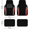 imageCAR PASS Leather Waterproof Sporty Car Floor Mats CarpetUniversal Automotive Floor Mat Fit for Sedans Cars Mid Trucks Vans SUV Set of 4 Black and GrayRed