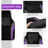 imageCAR PASS Leather Waterproof Sporty Car Floor Mats CarpetUniversal Automotive Floor Mat Fit for Sedans Cars Mid Trucks Vans SUV Set of 4 Black and GrayBlack and Purple