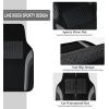 imageCAR PASS Leather Waterproof Sporty Car Floor Mats CarpetUniversal Automotive Floor Mat Fit for Sedans Cars Mid Trucks Vans SUV Set of 4 Black and GrayGray