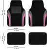 imageCAR PASS Leather Waterproof Sporty Car Floor Mats CarpetUniversal Automotive Floor Mat Fit for Sedans Cars Mid Trucks Vans SUV Set of 4 Black and GrayPink