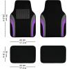 imageCAR PASS Leather Waterproof Sporty Car Floor Mats CarpetUniversal Automotive Floor Mat Fit for Sedans Cars Mid Trucks Vans SUV Set of 4 Black and GrayBlack and Purple