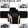 imageCAR PASS Leather Waterproof Sporty Car Floor Mats CarpetUniversal Automotive Floor Mat Fit for Sedans Cars Mid Trucks Vans SUV Set of 4 Black and GrayBlack and Beige