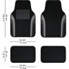 imageCAR PASS Leather Waterproof Sporty Car Floor Mats CarpetUniversal Automotive Floor Mat Fit for Sedans Cars Mid Trucks Vans SUV Set of 4 Black and GrayGray