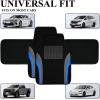 imageCAR PASS Leather Waterproof Sporty Car Floor Mats CarpetUniversal Automotive Floor Mat Fit for Sedans Cars Mid Trucks Vans SUV Set of 4 Black and GrayBlue