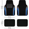 imageCAR PASS Leather Waterproof Sporty Car Floor Mats CarpetUniversal Automotive Floor Mat Fit for Sedans Cars Mid Trucks Vans SUV Set of 4 Black and GrayBlue