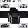 imageCAR PASS Leather Waterproof Sporty Car Floor Mats CarpetUniversal Automotive Floor Mat Fit for Sedans Cars Mid Trucks Vans SUV Set of 4 Black and GrayGray
