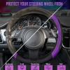 imageCAR PASS Line Rider Microfiber Leather Sporty Steering Wheel Cover Universal Fits for 95 TruckSUVCars14515inch AntiSlip Safety Comfortable Desgin BlackGrayBlackPurple