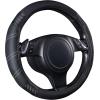 imageCAR PASS Line Rider Microfiber Leather Sporty Steering Wheel Cover Universal Fits for 95 TruckSUVCars14515inch AntiSlip Safety Comfortable Desgin BlackGrayBlackCarbon Fiber