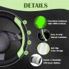 imageCAR PASS Line Rider Microfiber Leather Sporty Steering Wheel Cover Universal Fits for 95 TruckSUVCars14515inch AntiSlip Safety Comfortable Desgin BlackGrayBlackFluorescent Green