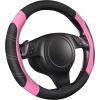 imageCAR PASS Line Rider Microfiber Leather Sporty Steering Wheel Cover Universal Fits for 95 TruckSUVCars14515inch AntiSlip Safety Comfortable Desgin BlackGrayBlack Pink