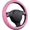 imageCAR PASS Line Rider Microfiber Leather Sporty Steering Wheel Cover Universal Fits for 95 TruckSUVCars14515inch AntiSlip Safety Comfortable Desgin BlackGrayPure Pink