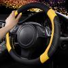 imageCAR PASS Line Rider Microfiber Leather Sporty Steering Wheel Cover Universal Fits for 95 TruckSUVCars14515inch AntiSlip Safety Comfortable Desgin BlackGrayBlackYellow