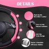 imageCAR PASS Line Rider Microfiber Leather Sporty Steering Wheel Cover Universal Fits for 95 TruckSUVCars14515inch AntiSlip Safety Comfortable Desgin BlackGrayBlack Pink