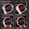 imageCAR PASS Line Rider Microfiber Leather Sporty Steering Wheel Cover Universal Fits for 95 TruckSUVCars14515inch AntiSlip Safety Comfortable Desgin BlackGrayPure Pink