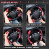 imageCAR PASS Line Rider Microfiber Leather Sporty Steering Wheel Cover Universal Fits for 95 TruckSUVCars14515inch AntiSlip Safety Comfortable Desgin BlackGrayBlackRed