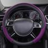 imageCAR PASS Line Rider Microfiber Leather Sporty Steering Wheel Cover Universal Fits for 95 TruckSUVCars14515inch AntiSlip Safety Comfortable Desgin BlackGrayDark Purple