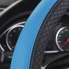 imageCAR PASS Line Rider Microfiber Leather Sporty Steering Wheel Cover Universal Fits for 95 TruckSUVCars14515inch AntiSlip Safety Comfortable Desgin BlackGrayBlack and Blue